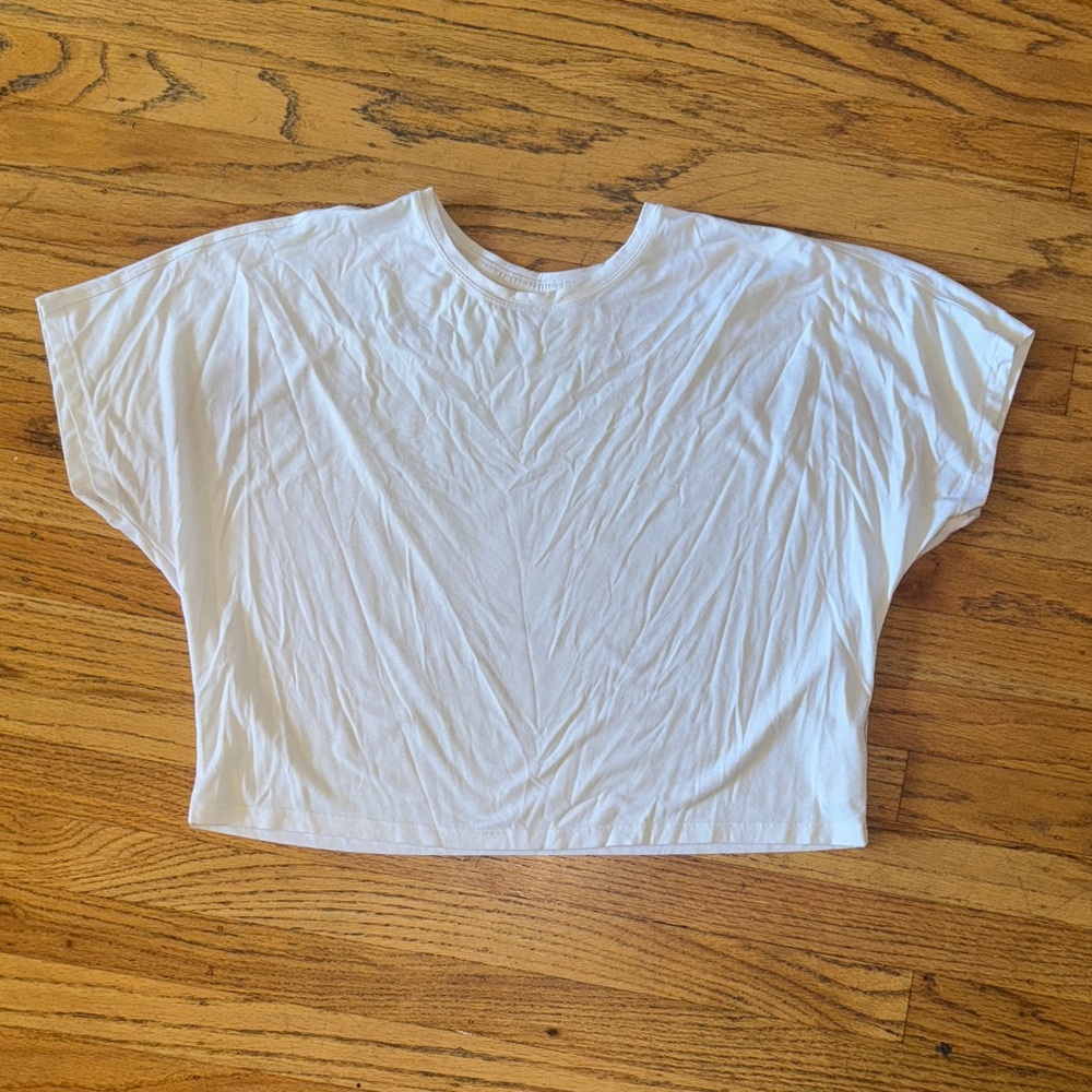 Athleta Classic White Short Sleeve Tee Crop